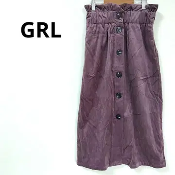 2.3 [그레일] 큰 롱 기장 스커트 코듀로이 프론트 버튼