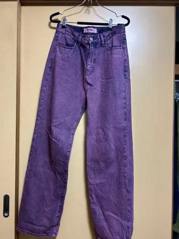 Oriens 보라색 와이드 레그 데님 팬츠