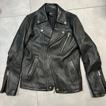 하레 HA030007AD S 블랙 더블 라이더 자켓 양가죽