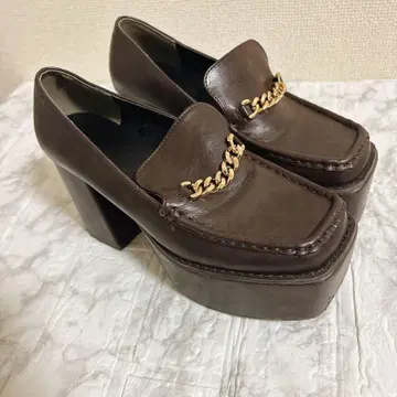 통굽 로퍼 여성용 브라운 플랫폼 힐 로퍼