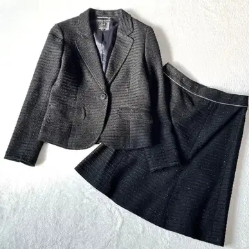 23구 셋업 스커트 수트 블랙 라메