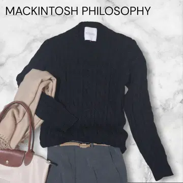 MACKINTOSH PHILOSOPHY 블랙 케이블 니트 스웨터
