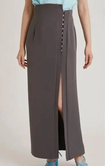 스나이델 메탈 비트 타이트 스커트 M 차콜 그레이