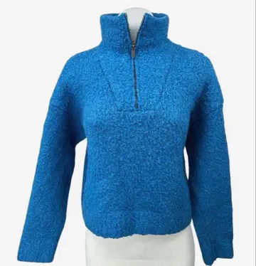Zara 파랑 하프 지퍼 플리스 스웨터