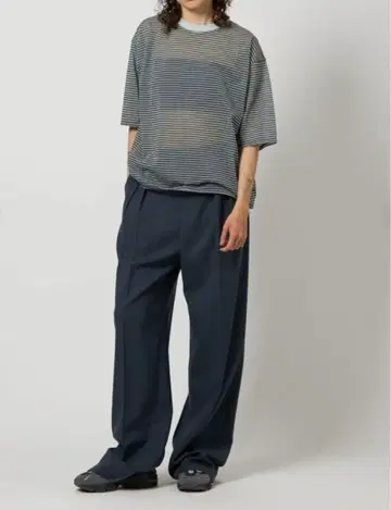 택 포함 새상품 6(ROKU) 코튼 나일론 시어 보더 T셔츠