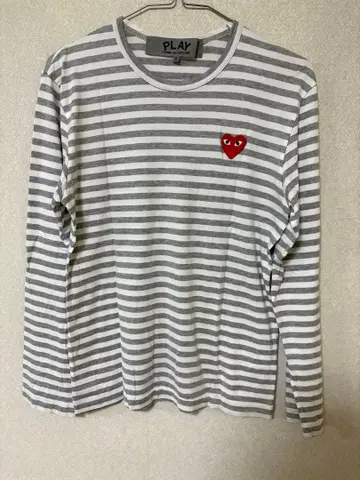 [아오야마점 한정품] PLAY 스트라이프 긴팔 티셔츠