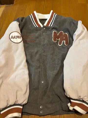 Platinum 코듀로이 바시티 자켓 그레이