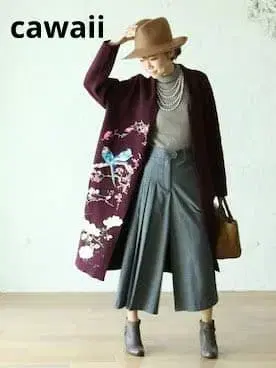 가격 인하 cawaii 카와이이 새와 꽃 자수 체스터 코트