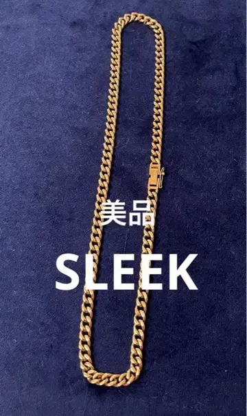 SLEEK 키헤이 중간 접힘 금장 장식 목걸이 골드