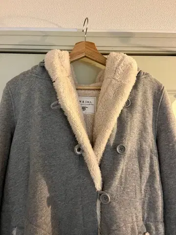 RNA inc. 플리스 후드 부착 롱 코트