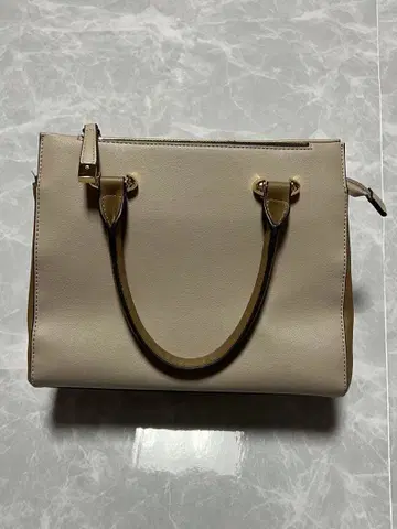 BEAMS HEART 핸드백 베이지 골드 금장 장식 빔즈