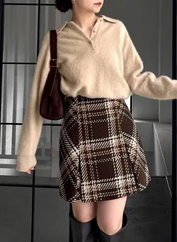 SNIDEL Sustainable 로빙 체크 미니 스커트