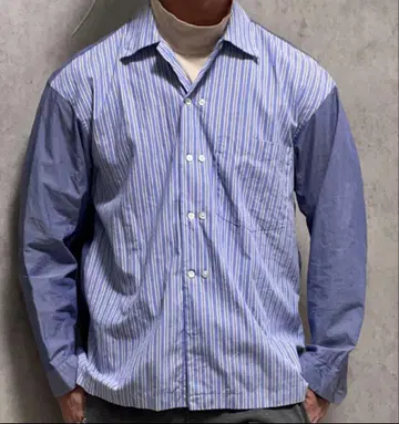 [ EN ROUTE ] 더블 버튼 스트라이프 긴팔 셔츠