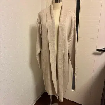 IENA 베이지 리브 롱 가디건