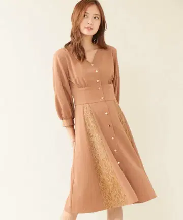 질바이 레이스 콤비 셔츠 원피스 M