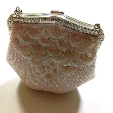 비즈 자수 파티 백 핑크