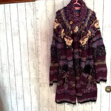 알베로베로 컬러풀 자수 니트 코트