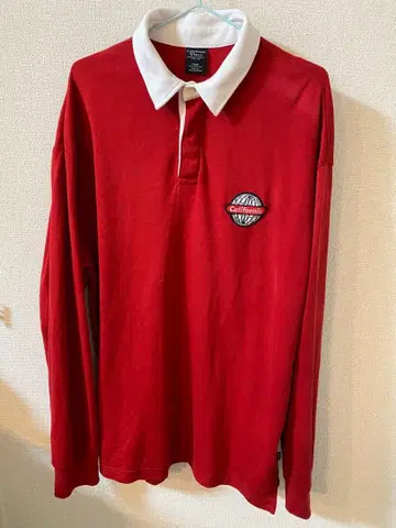 Who.a.u. 빨간색 긴팔 피케 셔츠 L 사이즈