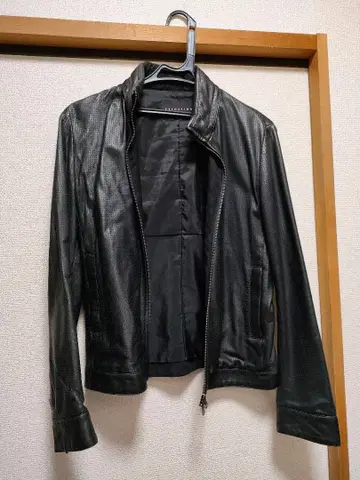 ESTNATION 남성용 블랙 가죽 라이더 자켓