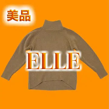 [ 미사용 ] ELLE 스웨터 하이넥 카멜 브라운