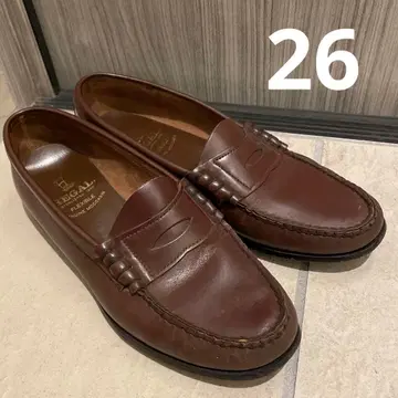 26cm REGAL 가죽 페니 로퍼 코인 브라운 모카신