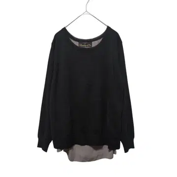 1571 [브로드리앤코] 니트 긴팔 레이어드 스타일 백 슬릿