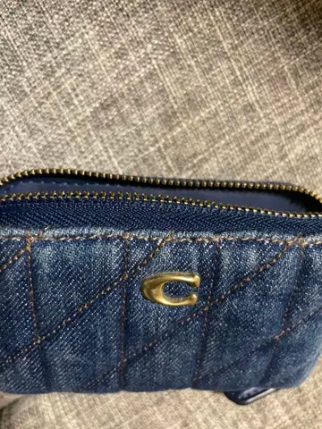 데님 퀼팅 코인 케이스