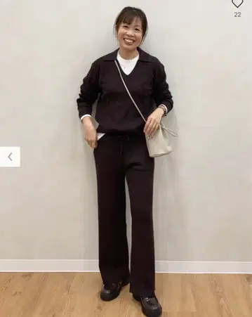 유니클로 워셔블 니트 리브 폴로 스웨터 팬츠 셋업