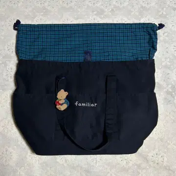 familiar 패밀리아 마더백 파랑 체크 네이비