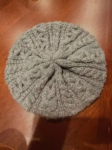 니트 모자 베레모 그레이