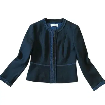 새상품급 TOMORRWLAND 울 100% 노카라 자켓 프릴