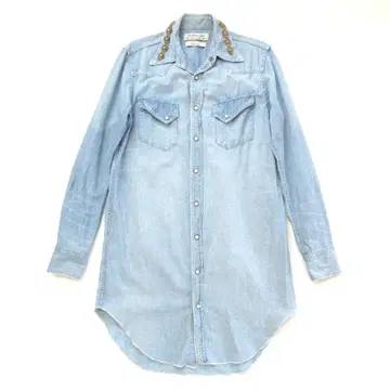 [ REMI RELIEF ] 레미릴리프 스터드 부착 롱 데님 셔츠