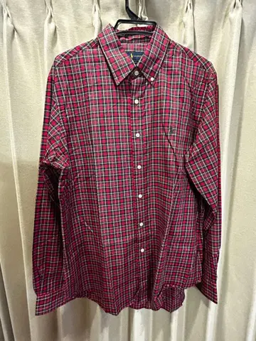 랄프 로렌 빨간색 계열 체크 셔츠 긴팔