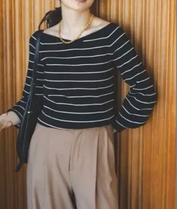 noble 와이드V넥 풀오버