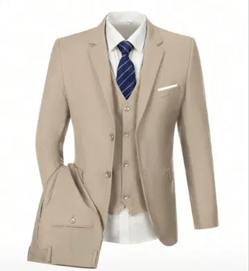 촬영용 웨딩 베이지 남성용 수트 3세트