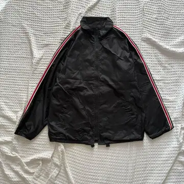 라인 나일론 블루종 집업 K-스타일 스포티 캐주얼 트랙 자켓