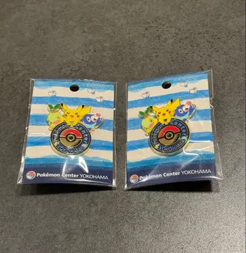 [ 포켓몬 굿즈 ] 포켓몬 센터 요코하마 한정판 로고 핀즈 2개 세트