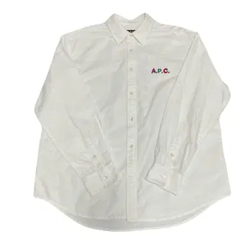 A.P.C 컬러풀 로고 자수 옥스퍼드 셔츠