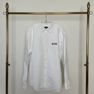 새상품급 A.P.C 컬러풀 로고 자수 옥스퍼드 셔츠