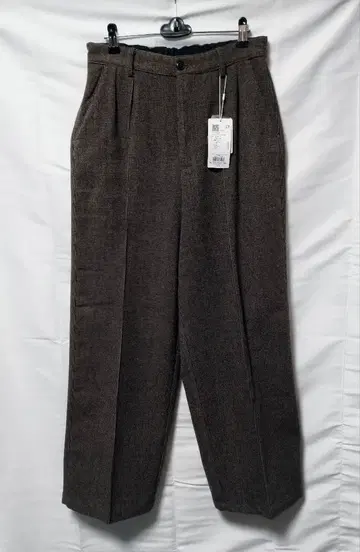 새상품 턱 와이드 슬랙스 브라운 체크 THE SHOP TK 사이즈 M