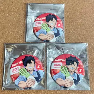 하이큐!! 오오토야 홀로그램 캔뱃지 쿠로오 테츠로 3개