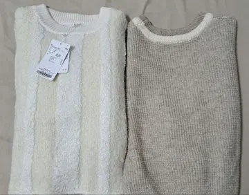 KBF 니트 숏 기장 2벌 세트