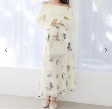 MAJESTIC LEGON 플라워 오프숄더 도킹 원피스