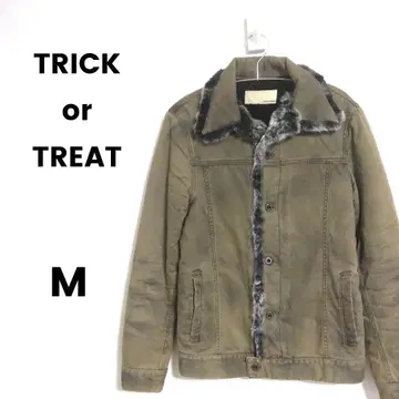 TRICK 밀리터리 자켓 블루종 아우터 카키 색상 불균일 가공