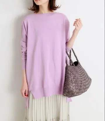 새상품급 IENA 코튼 스트레치 롱 니트 풀오버