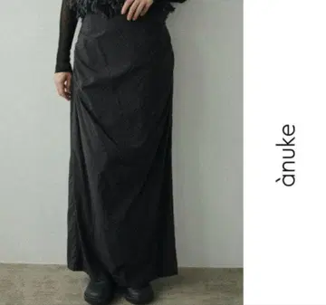 anuke 아누크 턱 롱 스커트 블랙 36