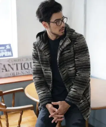 BAYFLOW 베이플로우 네이티브 무늬 슬라이버 니트 코트 2 자켓