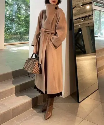 SNIDEL 스나이델 울 캐시미어 빅 스탠드 코트