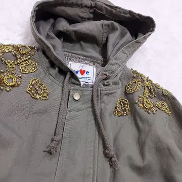 W.C 와카츠키 치나츠 비즈 자수 모즈 코트