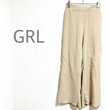 그레일 와이드 팬츠 캐주얼 오피스 루즈핏 M 베이지